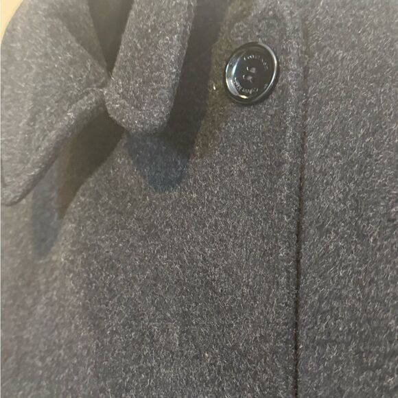CALVIN KLEIN Wom. oversized Med-Lrg Charcoal double breasted Wool Blend Peacoat - Picture 9 of 11
